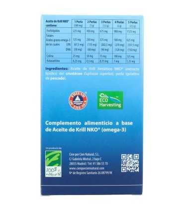 aceite de krill nko 100 natural 120 capsulas 500 mg