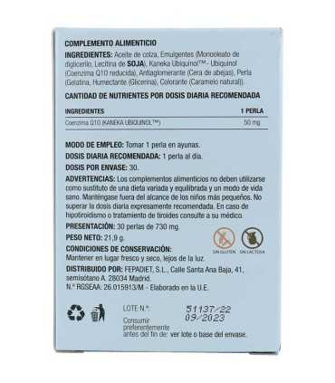 fepa ubiquinol q10 h2 fepadiet 30 perlas