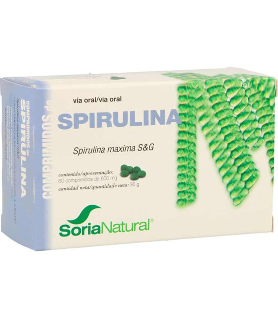 spirulina soria natural 60 comprimidos 600 mg