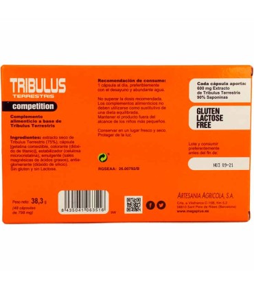tribulus terrestris mega plus 48 capsulas