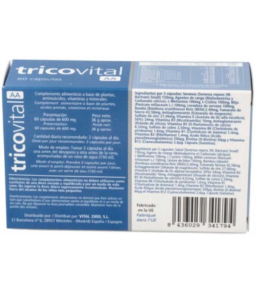 tricovital aa vital2000 60 comprimidos