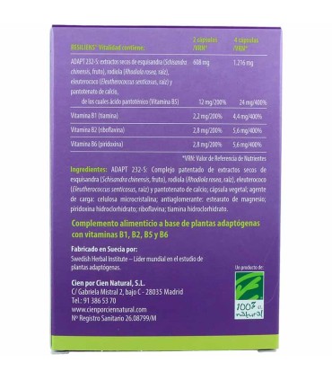 resiliens vitalidad 100 natural 60 comprimidos
