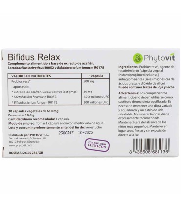bifidus relax phytovit 30 comprimidos