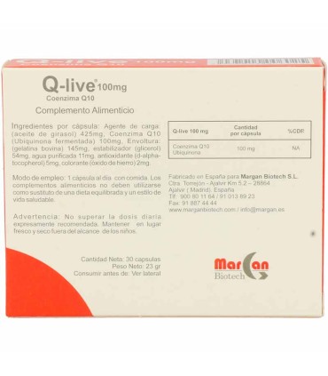 q live margan 100 mg 30 capsulas
