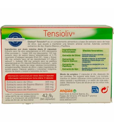 tensioliv dietisa 60 comprimidos
