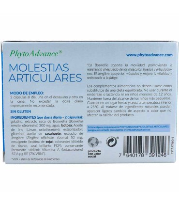 molestias articulares phyto advance 60 capsulas