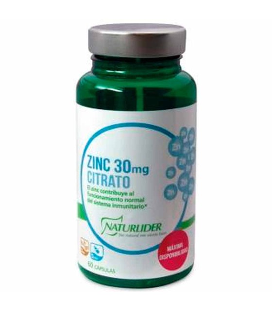 zinc citrato 30 mg naturlider 60 capsulas