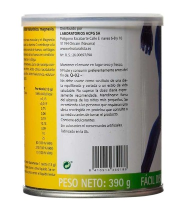 colageno acido hialuronico magnesio zinc vitamina c el naturalista 390 gr