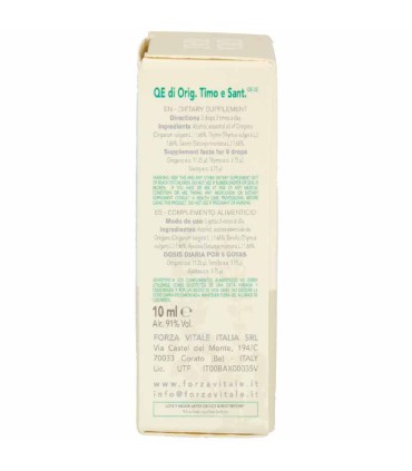 quintaesencia oregano, tomillo ajedrea forza vitale 10 ml