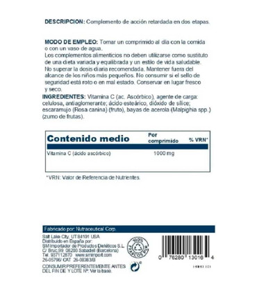 vitamina c solaray 1000 mg 100 pastillas