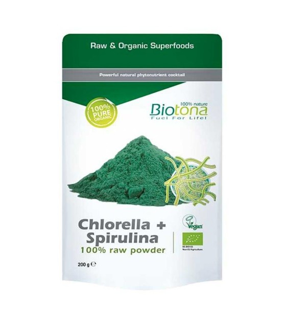 polvo chlorella spirulina biotona 200 gr