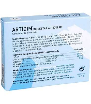 artidim bienestar articular dimefar 30 capsulas