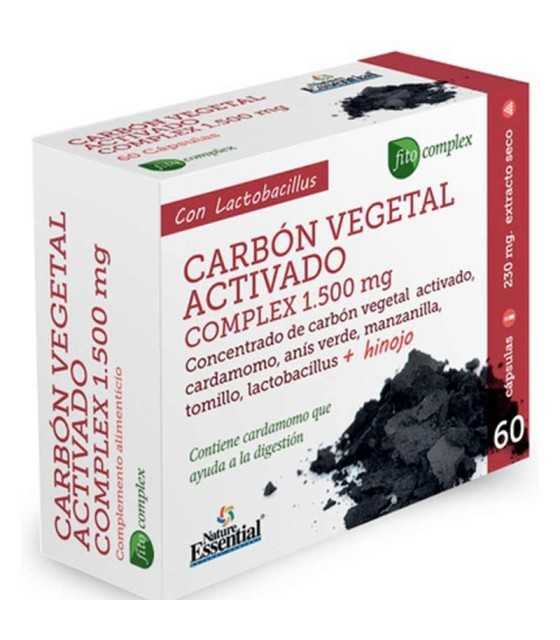 carbon vegetal acivado complex nature esential 60 capsulas 1500 mg