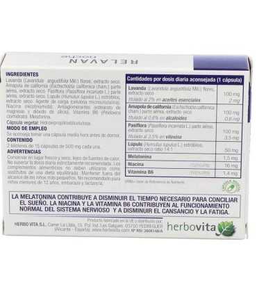 relavan noche herbovita 30 capsulas